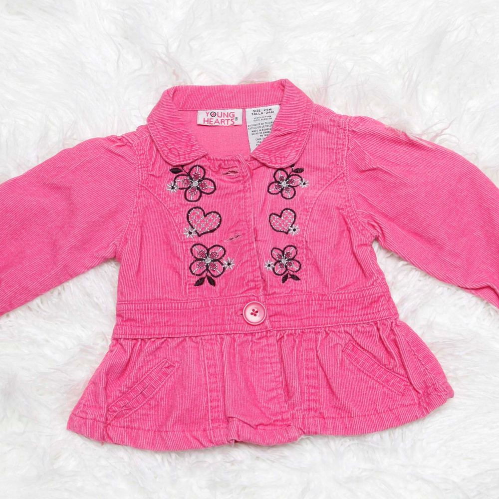 girls pink jacket with embroidery size 24M